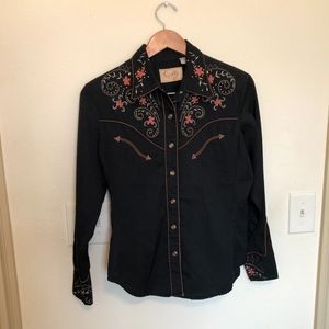 Western Embroidered Scully Button Down Shirt